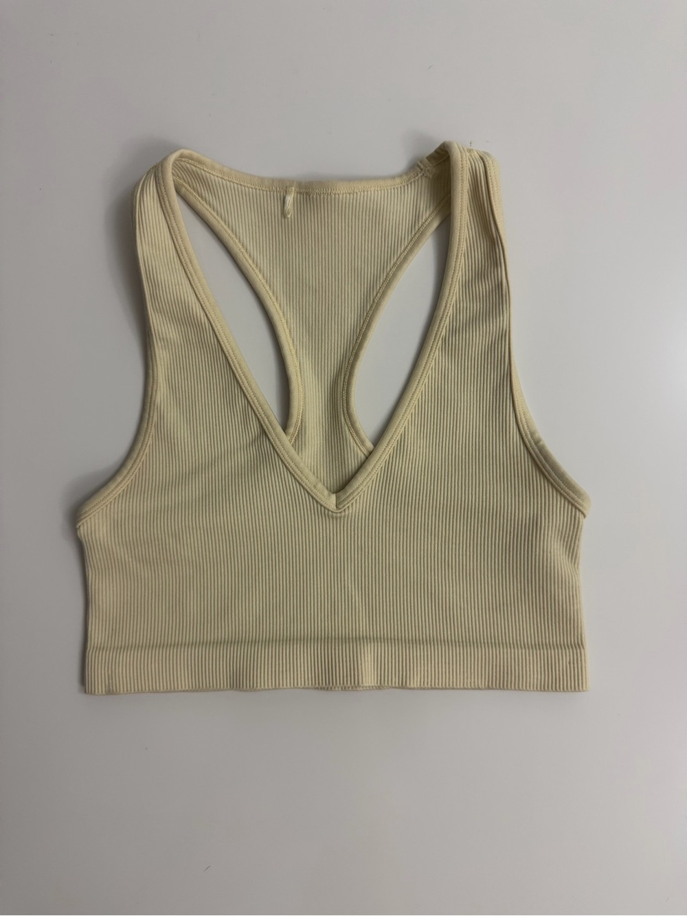 TNA Aritzia Ribbed Racerback Sports Bra, Yellow, Fits Size XS